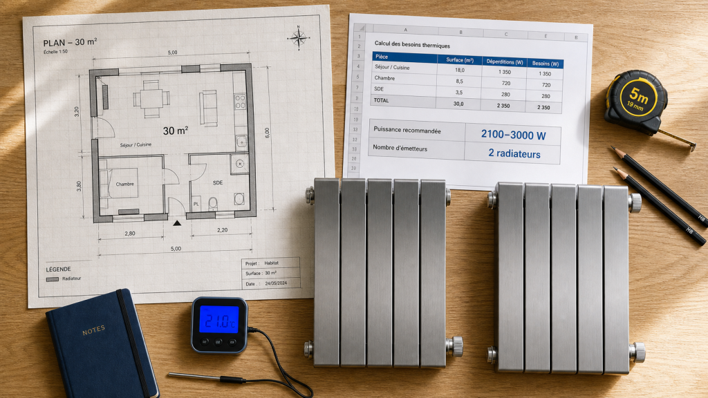 Combien de radiateur pour 30m2 : 2 radiateurs pour 30 m²