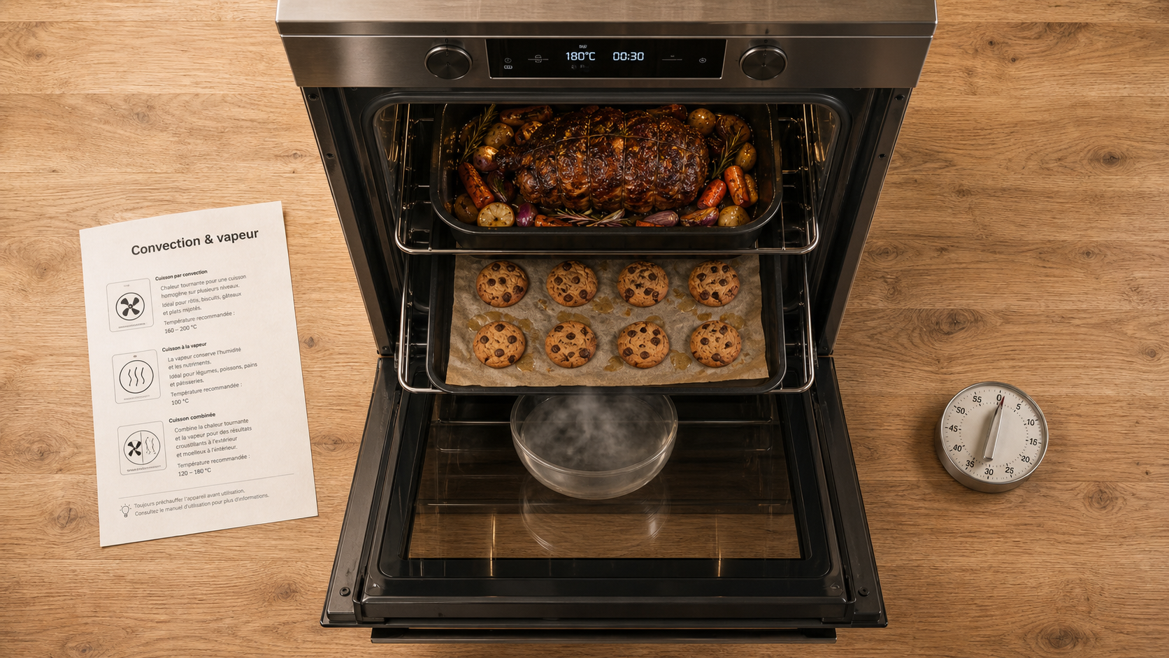 Comment choisir son four : four encastrable avec convection et vapeur