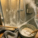 Vapeur de vinaigre pour enlever le calcaire sur les parois de douche