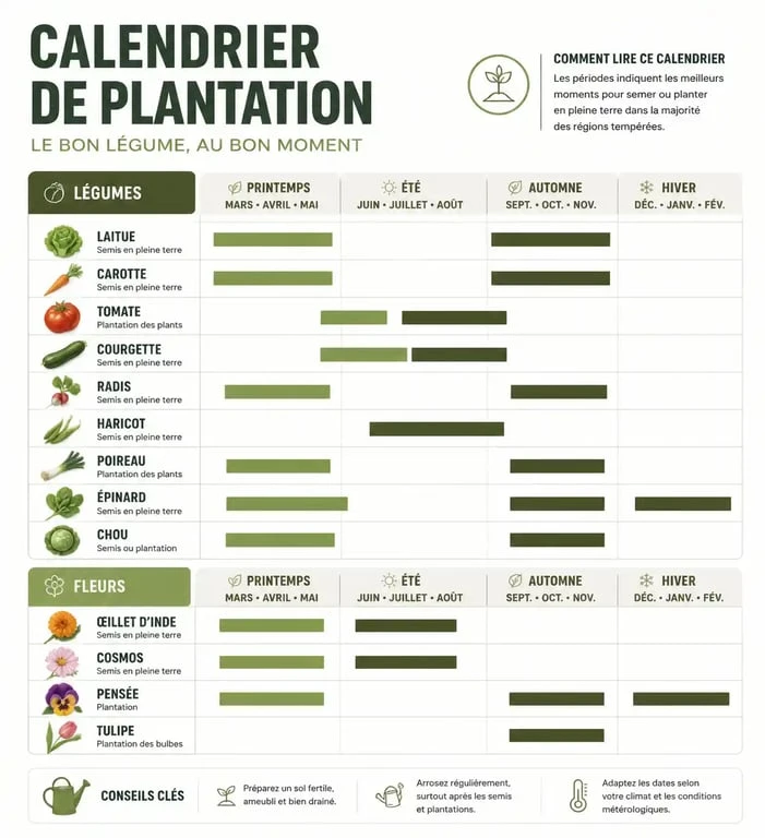 Calendrier de plantation au jardin : que planter en ce moment