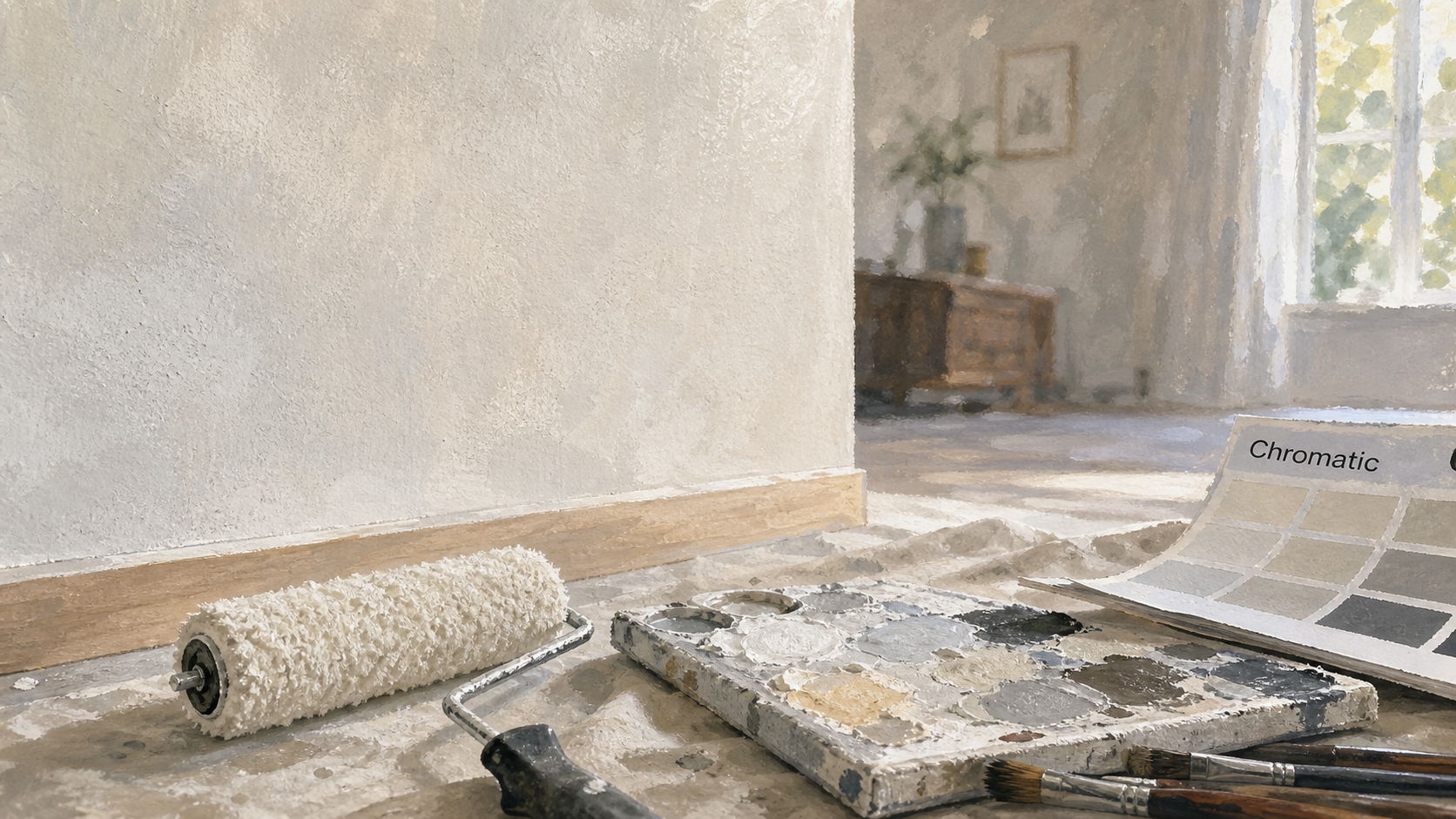 Guittet satinea velours : mur velouté mat, rouleau 12 mm