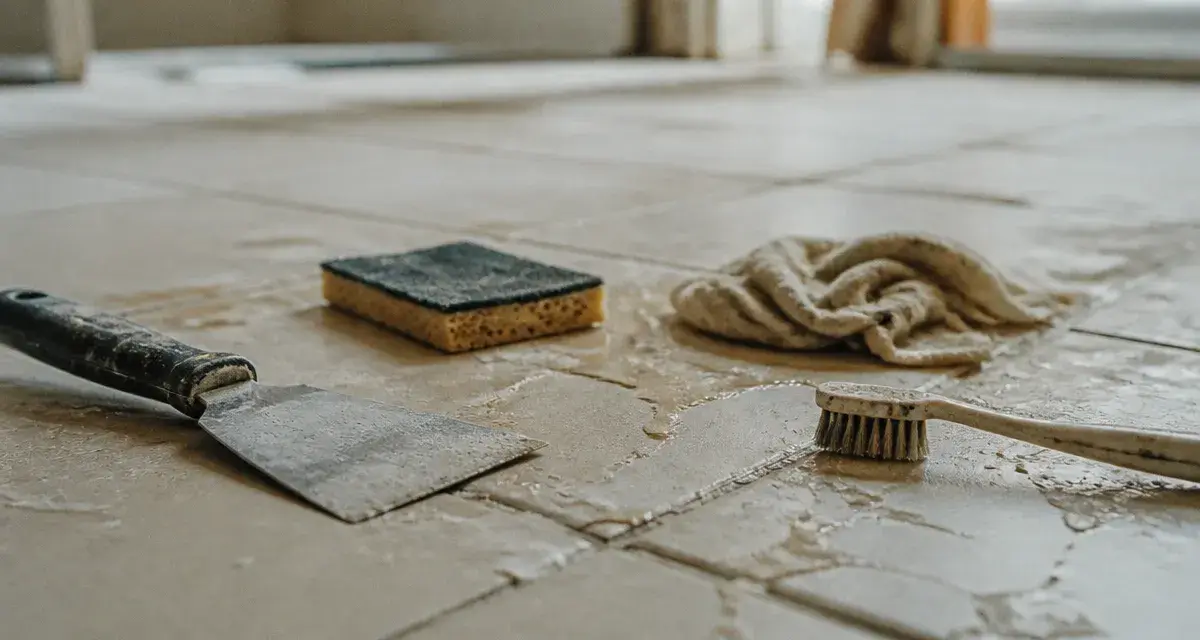 Nettoyer peinture sur carrelage : grattoir, éponge abrasive, émail préservé