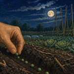 quand semer les petit pois avec la lune, main semant au potager