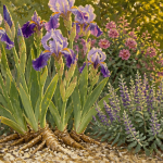 Que mettre au pied des iris massif fleuri jardin