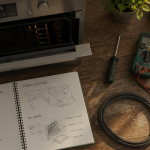 réparation four encastrable sur plan de travail avec outils