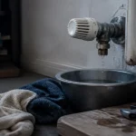 Robinet radiateur fuite : traces de suintement sur un radiateur
