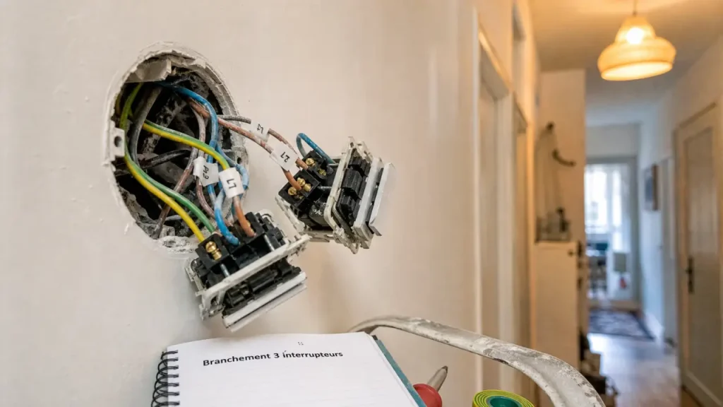 Trois points de commande, deux solutions : permutateur ou télérupteur pour brancher 3 interrupteurs