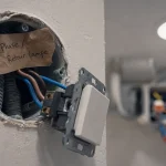 Cablage simple allumage : phase et retour lampe au neutre, boîte d’encastrement
