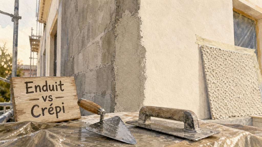 Crépi ou enduit extérieur : façade en rénovation