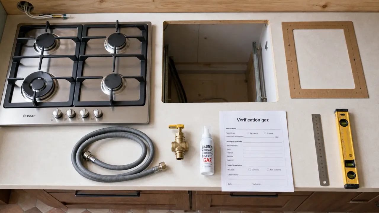 Installer une plaque de cuisson gaz : robinet, détendeur et étanchéité vérifiée