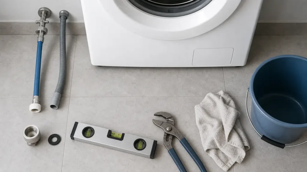Lave linge branchement eau froide et évacuation sans erreur