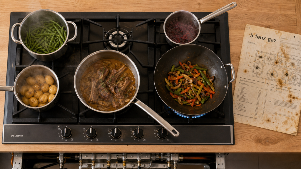 Meilleur plaque de cuisson gaz 5 feux : flamme bleue et 5 brûleurs