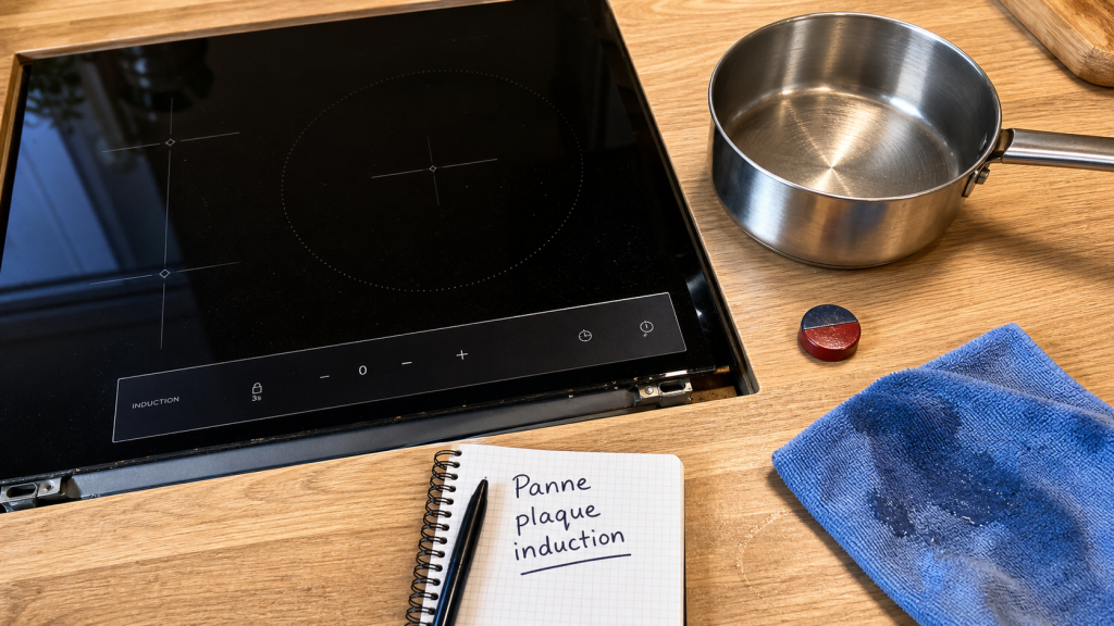 Panne plaque induction : reset 30 secondes et signes d’alerte