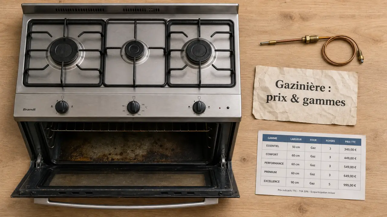 Prix gazinière : gammes de tarifs et four