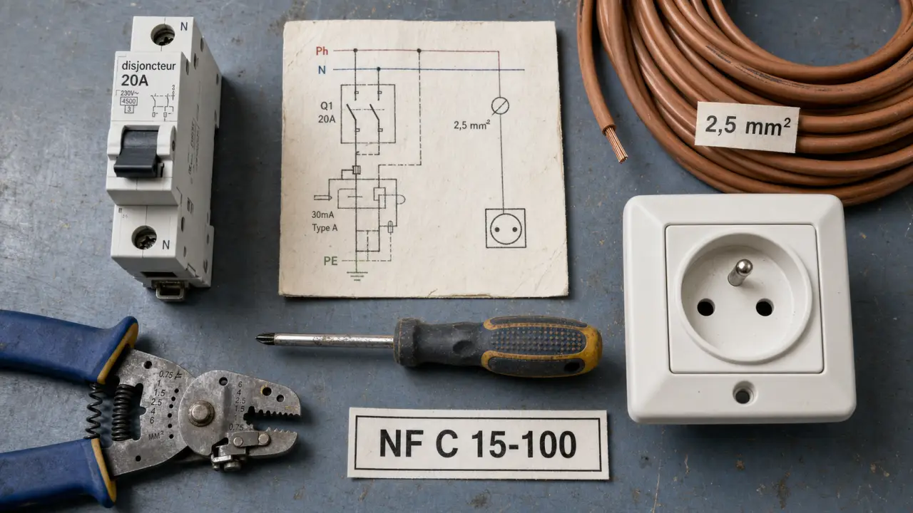 Quel disjoncteur pour un four 20A 2,5 mm²