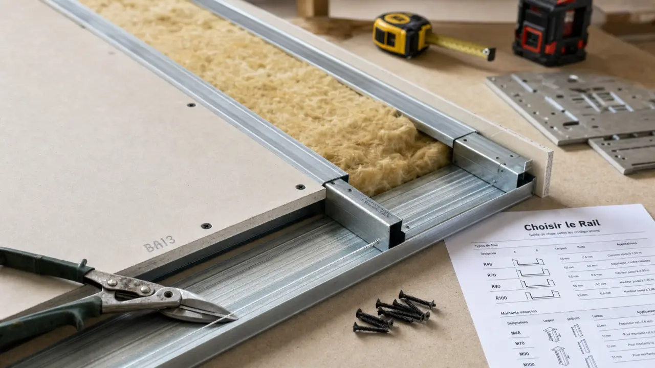 Railles pour placo R48 R70 R100 : rails métalliques pour cloison