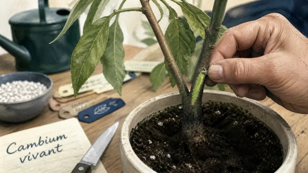 Avocatier mort ou en dormance : le test infaillible pour le sauver