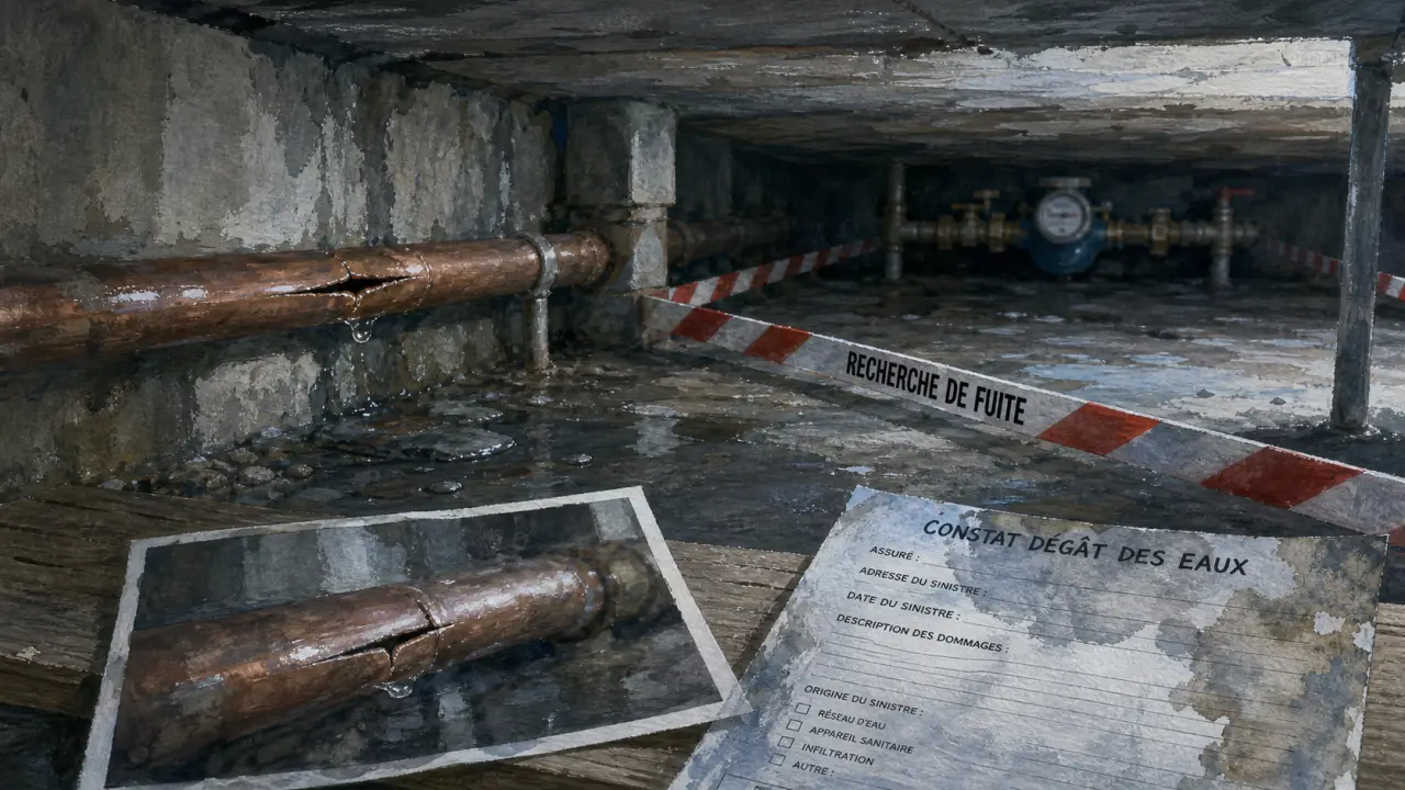 Canalisation cassée sous la maison assurance, avant et après compteur