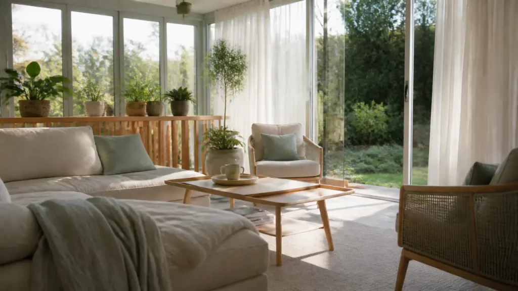 Garder la lumière sans perdre le confort : réussir la décoration d’une véranda intérieure