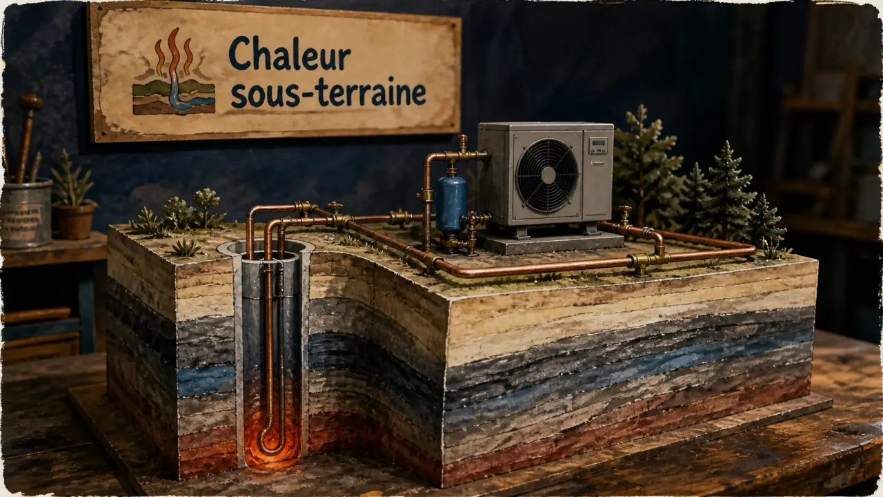 Fonctionnement geothermie : chaleur du sous-sol transformée en chauffage et électricité