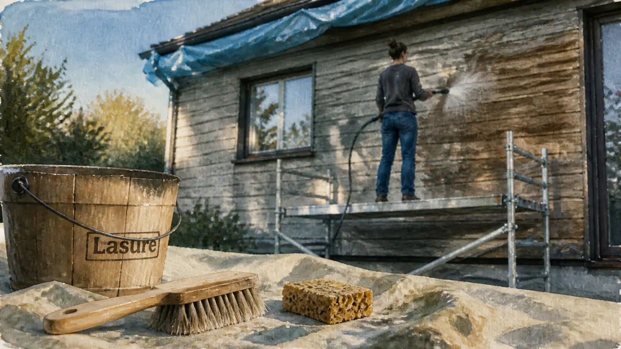 Maison en bois entretien : nettoyer le bardage bois grisé