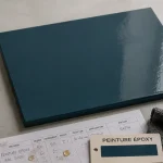 Peinture epoxy murale sur mur béton ciré, résine et durcisseur bi-composants