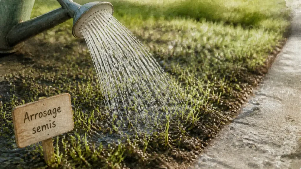 Nouveau gazon : 4 à 5 l/m² au départ, puis un arrosage plus profond