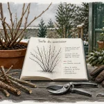 Taille cassissiers : 12 à 15 branches, cœur aéré, outil de taille au jardin