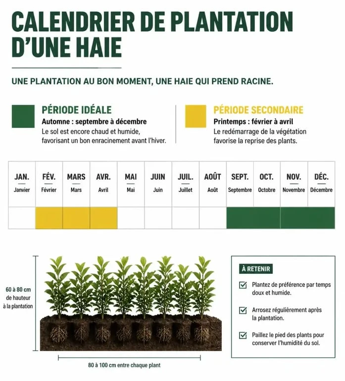 Calendrier idéal pour planter une haie : automne et printemps