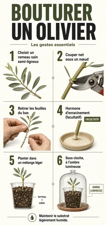 Bouturer un olivier : étapes de coupe, d’effeuillage et de plantation d’une bouture