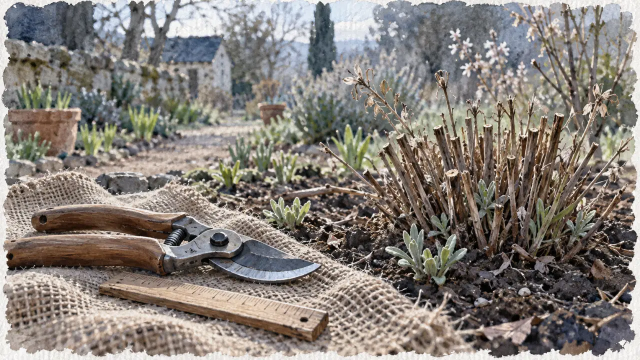 Gaura taille : rabattage à 15 cm avec sécateur