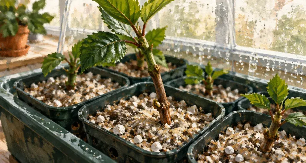 Une bouture d’hibiscus extérieur s’enracine en 4 à 8 semaines, sans excès d’eau