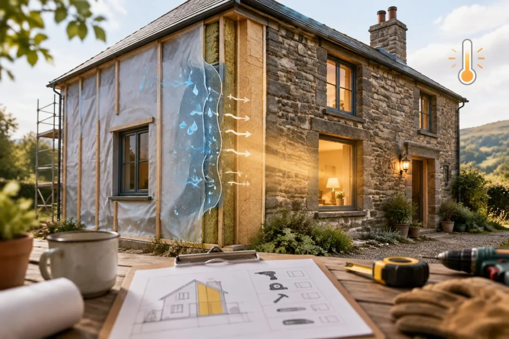 Rénovation énergétique d’une maison ancienne : l’ordre des travaux qui évite humidité, surcoûts et mauvais chauffage