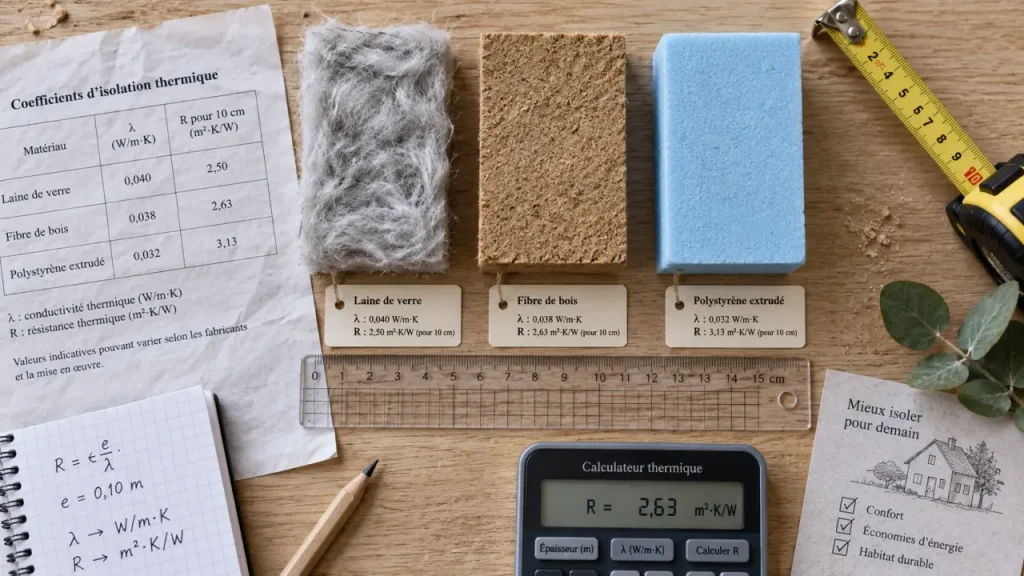 Lambda, R et U : le tableau d’isolation thermique pour choisir la bonne épaisseur
